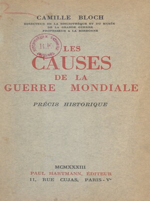 cover image of Les causes de la Guerre mondiale